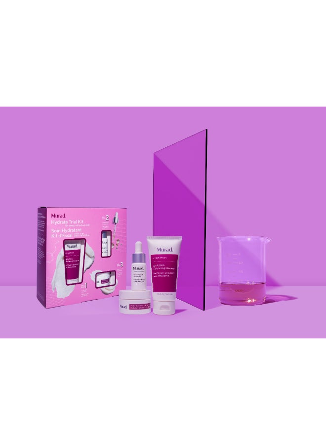 Murad Hydrate Trial Kit | 3-Step Intensive Hydration Skincare Set with Hyaluronic Acid Cleanser, Treatment & Moisturizer | Plumps, Smooths & Restores Dry, Dehydrated Skin - Image 3